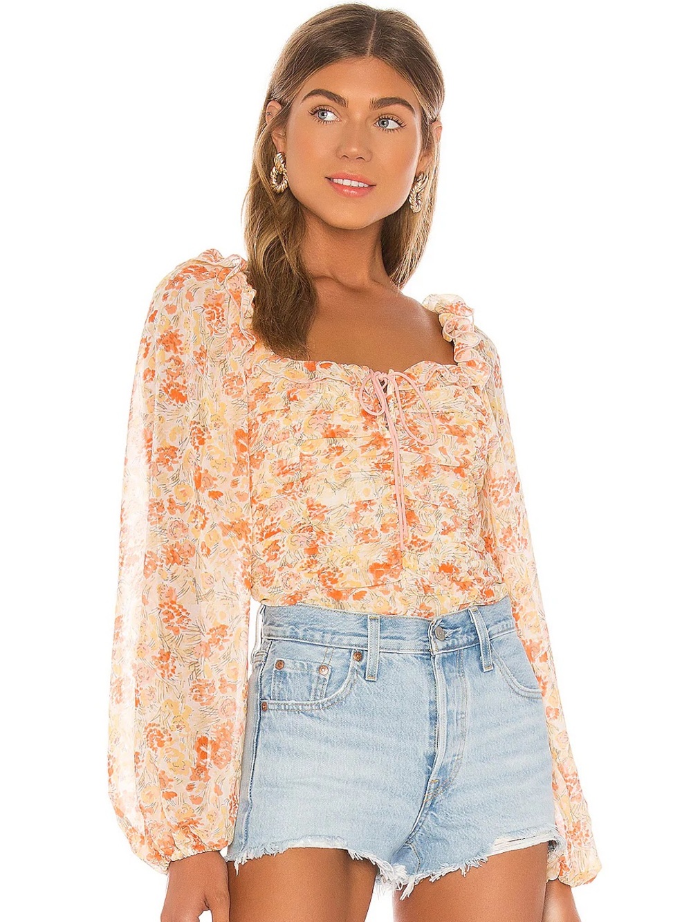 Free People Mabel Printed Blouse